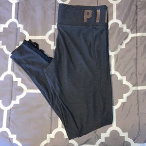 Pink Charcoal Gray Leggings with w/ pocket! Size:M